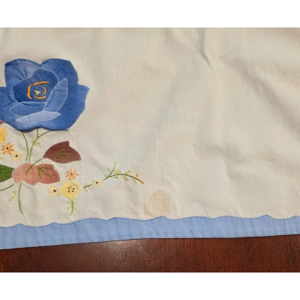 Vintage Floral Applique & Embroidered Placemats w/Napkins Set of 4
